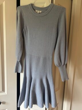 She + Sky Light Blue Knit Mini Dress